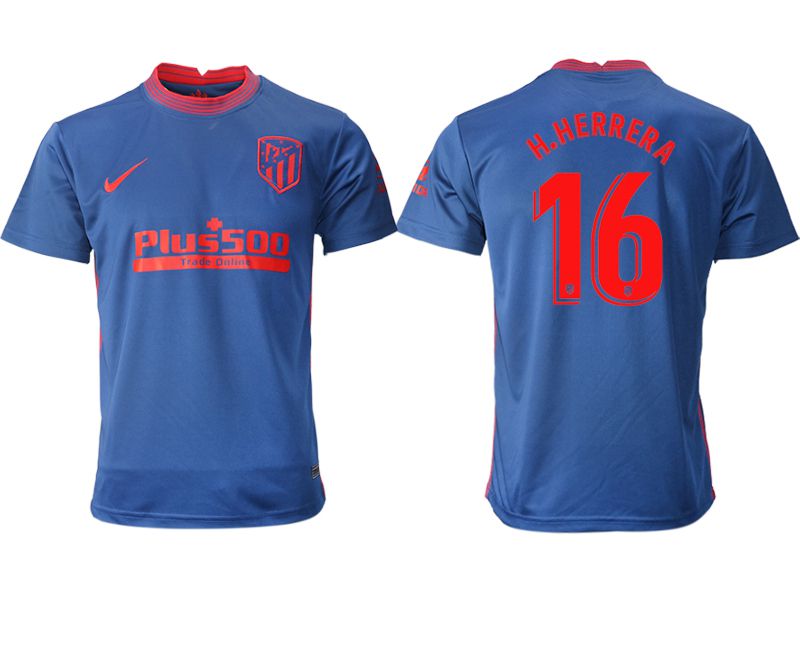Men 2020-2021 club Atletico Madrid away aaa version #16 blue Soccer Jerseys